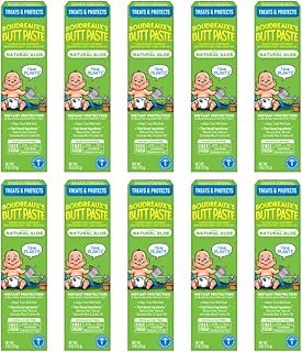 Boudreaux's Butt Paste with Natural Aloe Diaper Rash Cream, Ointment for Baby, 4 oz. Tube, (Pack of 10)