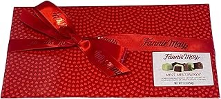 Fannie May Mint Meltaways Heart Print Chocolate Candy Gift Box, 1 lb