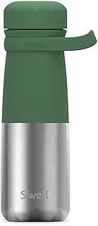 S'well Stainless Steel Traveler With Handle, 24oz, Matcha Silver Lining, Triple Layered Vacuum Insulated Containers Keeps Drinks Cold for 40 Hours and Hot for 16, BPA Free, Easy Carrying On the Go