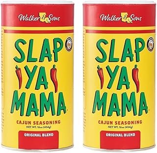 SLAP YA MAMA Original Blend Cajun Seasoning - 16 oz Can, Pack of 2, All Natural, MSG Free, Kosher - Authentic Louisiana Flavor