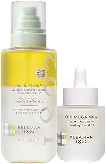 Beekman 1802 Milk Shake Hydrating Face Mist and Oh! Mega Milk Face Oil - Full Size Bundle