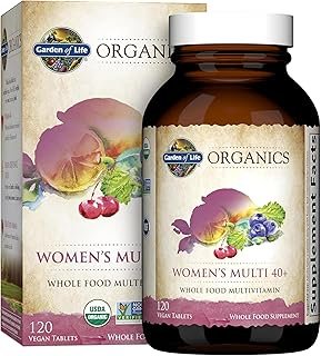 Garden of Life Multivitamin for Women 40 Plus, Organics Womens Vitamins, Hormone & Breast Health Support Blend, Vegan, 120 Tablets