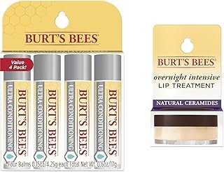 Burt's Bees Ultra Conditioning Moisturizing Lip Balm, Lip Moisturizer Rich in Oils & Overnight Intensive Lip Treatment, 0.25 oz - Moisturizing, Restorative, Reduces Fine Lines, Vitamin E