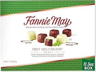Fannie May Milk Chocolate Candy, Mint Meltaways, Gift Box, 11.5 oz