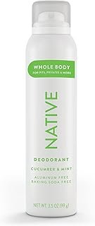 Native Whole Body Deodorant Spray Contains Naturally Derived Ingredients, Deodorant for Women & Men | 72 Hour Odor Protection, Aluminum Free with Coconut Oil and Shea Butter | Cucumber & Mint