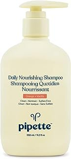 Pipette Daily Nourishing Shampoo - Tear Free Shampoo for Kids, Adds Moisture, 100% Plant-Derived Squalane and Quinoa, Orange + Vanilla Aroma, 11.2 fl oz