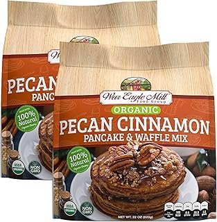War Eagle Mill Organic Pecan Cinnamon Whole Grain Pancake & Waffle Mix, 22 oz Bag (2 Pack)