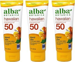 Alba Botanica Hawaiian, Island Vibe Sunscreen SPF 50, Water-Resistant (80 Minutes), 3 fl oz (Pack of 3)