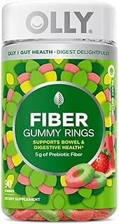 OLLY Fiber Gummy Rings, 5g Prebiotic Fiber, FOS (Fructo-oligosaccharides), Digestive Support, Berry Melon