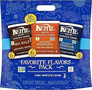 Kettle Brand Potato Chips Variety Pack of 1.5 Oz, 16 Ct