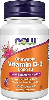 NOW Foods Supplements, Vitamin D-3 1,000 IU, Natural Fruit Flavor, Structural Support*, 180 Chewables
