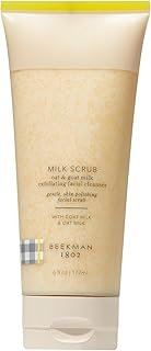 Beekman 1802 Oat + Goat Milk Exfoliating Face Scrub - Gentle Cleansing With Jojoba Bead Facial Exfoliator - Sensitive Skin Face Cleanser - Fragrance Free