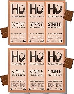 Hu Grass-Fed Milk Chocolate Bars Simple | Natural Ingredient, Organic Milk, Gluten Free, Paleo, Non GMO, Fair Trade Delicious Chocolate | 6 Pack | 2.1oz Each
