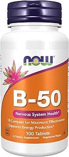 NOW Foods Supplements, Vitamin B-50 mg, Energy Production*, Nervous System Health*, 100 Tablets