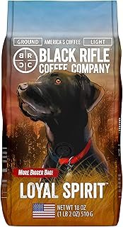 Black Rifle Coffee Company Loyal Spirit, 18oz Bag, Ground Coffee Light Roast - Roasted Blend Made from Arabica Beans - Colombian & Brazilian Beans - Veteran Founded & American Made