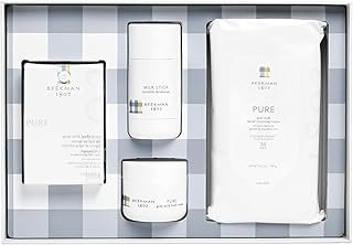 Beekman 1802 Pure Goat Milk 4-Piece Bodycare Gift Set - Includes Body Bar Soap (9 oz), Mini Whipped Body Cream, Facial Cleansing Wipes (30 ct) & Milk Stick Natural Deodorant (2.5 oz)