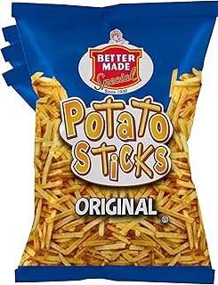 Better Made Potato Sticks Original Flavor 3oz Bags (8 Pack/24oz) - Shoestring Potato Sticks - Gluten Free - Crunchy, Crispy Snack from Fresh Potatoes