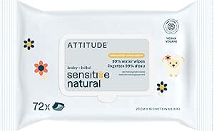 ATTITUDE Baby Wipes Sensitive Skin, Unscented