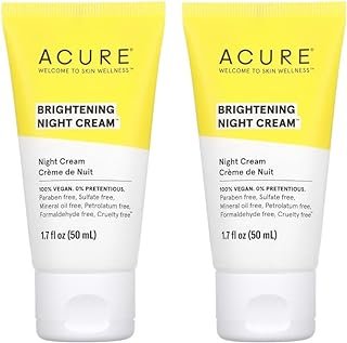 Acure Brightening Night Cream, 1.7 fl oz (50 ml) (Pack of 2)