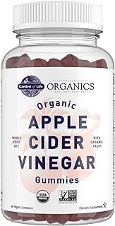 Garden of Life Apple Cider Vinegar Gummies USDA Organic ACV Gummy Vitamins Made with Real Fruit Blend, Whole Food Vitamin B12 - Vegan, Gluten Free, Non-GMO, Kosher - 60 Gummie