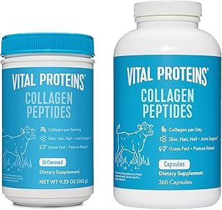 Vital Proteins Collagen Peptides Powder Unflavored 9.33 OZ+Collagen Pills Supplement 360