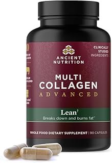 Ancient Nutrition Multi Collagen Advanced Lean with Probiotics, Hydrolyzed Collagen Peptides Supports Healthy Weight Loss and Fat Loss, 90 Count