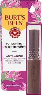 Burt’s Bees Renewing Lip Treatment, With Naturally Derived Retinol Alternative and Ceramides, Lip Treatment With Responsibly Sourced Beeswax, Tint-Free, Anti-Aging, 0.16 oz.