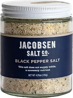 Jacobsen Salt Co. Black Pepper Kosher Sea Salt, Non-Iodized, 4.23 oz
