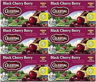 Celestial Seasonings Herbal Tea, Black Cherry Berry, 20 Count (Pack of 6)