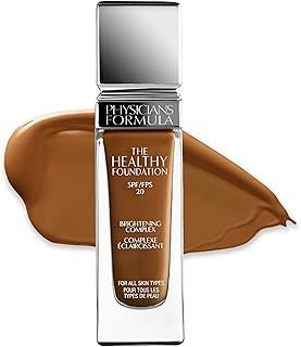 Physicians Formula The Healthy Foundation DpC1 Deep-Cool | Hydrating Liquid, Natural Finish, SPF 20 | Dermatologist Tested, Clinicially Tested