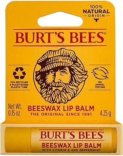 Burt's Bees Beeswax Lip Balm Tube - 0.15 Ounces each (Pack of 6)