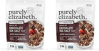 Purely Elizabeth, Chocolate Sea Salt, Ancient Grain Granola with Probiotics, Gluten-Free, Non-GMO (8oz Bag) (Pack of 2)