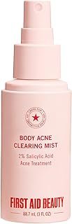 First Aid Beauty Body Acne Spray - Maximum Strength Body Acne Treatment With 360-Degree Sprayer - 2% Salicylic Acid Formula, (3.0 oz)
