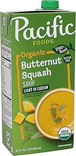 Pacific Foods Light in Sodium Organic Butternut Squash Soup, 32 oz Carton