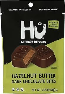 HU KITCHEN Organic Hazelnut Dark Chocolate Bites, 2.75 OZ