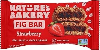 Nature's Bakery Whole Wheat Strawberry Fig Bar, Non GMO, Plant Based, 2 Ounce (Pack Of 12)
