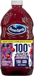 Ocean Spray 100% Juice Cranberry Grape Juice Blend, 64 Fl Oz Bottle (Pack of 8)