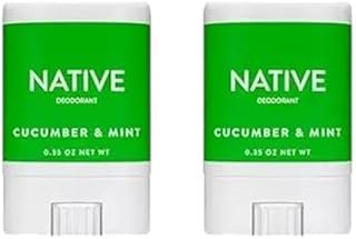 Native - Trial Size - Deodorant Mini - Cucumber & Mint - (Aluminum Free, Phthalate Free) - Pack of 02-0.35 oz - To Carry In Your Pockets Or For Your Travel