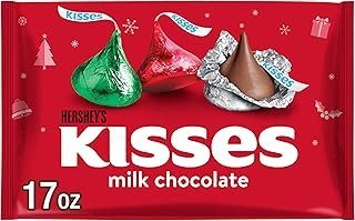 HERSHEY'S KISSES Milk Chocolate, Christmas Candy Bag, 17 oz