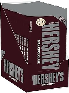HERSHEY'S Chocolate Candy Bar, Giant (Pack of 12)