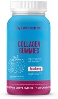 Fits Vital Proteins Collagen Gummies, Raspberry Flavor, 120 Count, 2.5g Collagen per Serving