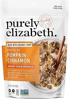 Purely Elizabeth Ancient Grain Granola, Made With Organic Oats, Pumpkin Cinnamon, Vegan Friendly, Gluten Free & Non-GMO, 12 Ounce (Pack of 6)