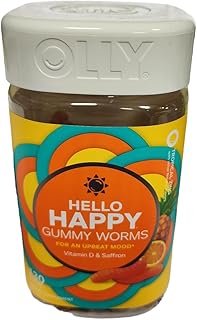 OLLY Hello Happy Gummy Worms Tropical Zing Adult Chewable Supplement (130 Count)