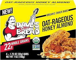 Dave's Killer Bread Oat-Rageous Honey Almond Organic Snack Bars, 4 Individually Wrapped Snack Bars