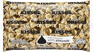 HERSHEY'S KISSES Milk Chocolate with Almonds Candy Bulk Bag, 66.7 oz