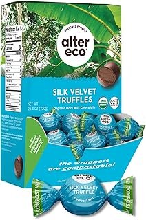 Alter Eco Silk Velvet Truffles | 39% Pure Dark Cocoa, Fair Trade, Organic, Non-GMO, Gluten Free Dark Chocolate Truffles | 60 Truffles