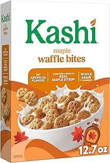 Kashi Breakfast Cereal, Whole Grain, Vegan, Maple Waffle Bites, 12.7oz Box (1 Box)
