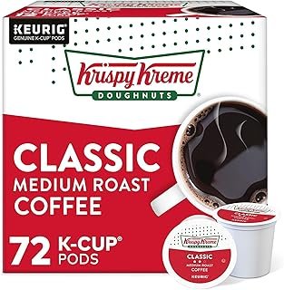Krispy Kreme Classic, Single-Serve Keurig K-Cup Pods, Medium Roast Coffee, 12 Count (Pack of 6)