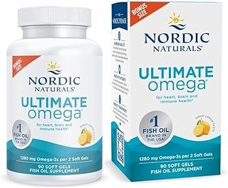 Nordic Naturals Ultimate Omega, Lemon Flavor - 90 Soft Gels - 1280 mg Omega-3 - High-Potency Omega-3 Fish Oil Supplement with EPA & DHA - Promotes Brain & Heart Health - Non-GMO - 45 Servings