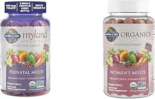 Garden of Life Organic Prenatal & Women's Gummy Vitamins Bundle - Berry Flavor, Non-GMO, Gluten Free, Vegan - 30 & 120 Count